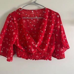 Red crop top